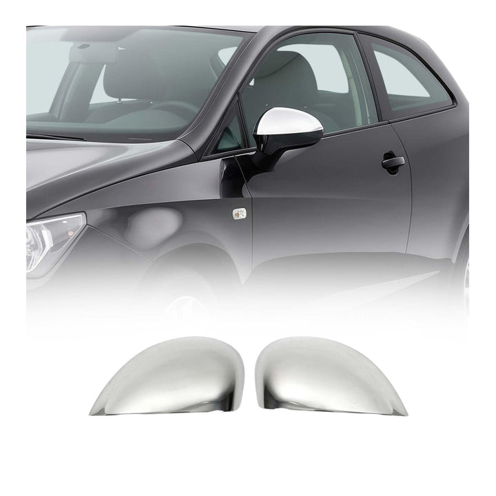 OMAC Spiegelkappen Spiegelabdeckung kompatibel mit Seat Exeo 2008-2013 Edelstahl Silber 2tlg Exeo 20