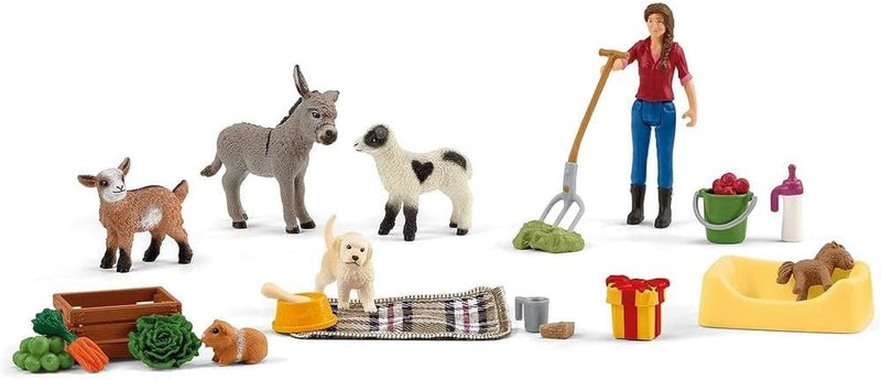 schleich 98983 Adventskalender 2023 FARM WORLD, ab 3 Jahren, FARM WORLD - Spielset, 24 Teile