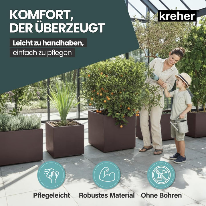 Kreher XL Pflanzkasten Millennium in verschiedenen Formaten und Farben. Tolle Naturstein Optik in Br
