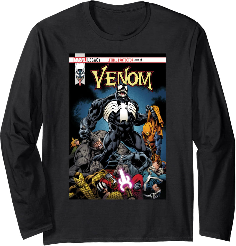 Marvel Venom Lethal Pileup Comic Cover Langarmshirt