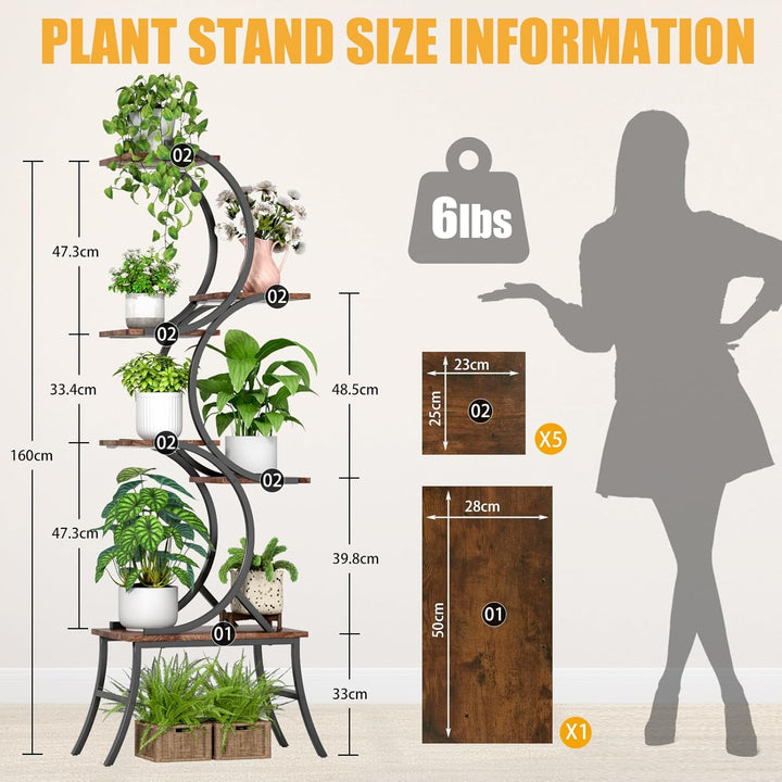 160cm Pflanzenständer Pflanzenregal mit Wachstumslicht für den Innenbereich,Dekoratives Blumenstände