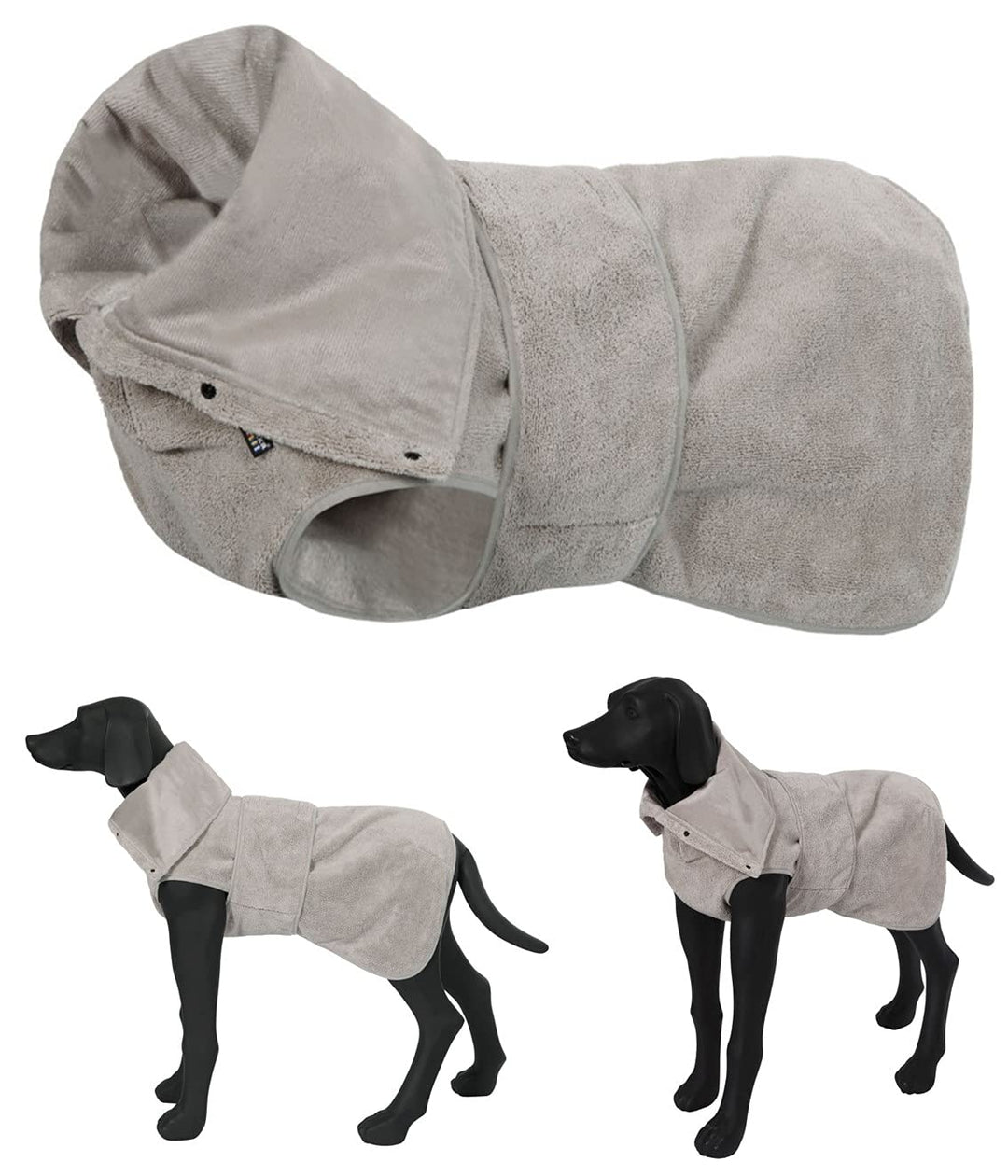 elropet Hundebademantel für kleine/mittlere/grosse Hunde XS - XL Bademantel BEIGE Microfaser SCHNELL