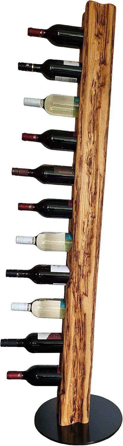 Wood & Wishes – Rustikaler Weinständer, Weinregal, Weinhalter aus massivem Holz; gefertigt in Handar