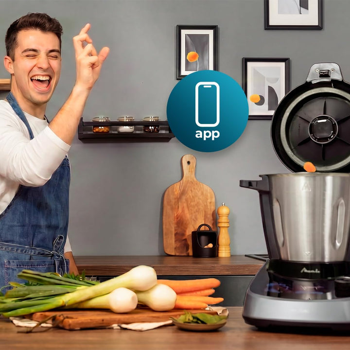 Cecotec Smarte Küchenmaschine Mambo Touch Daily, 37 Funktionen, OneClick | Touchscreen mit Rezepten,