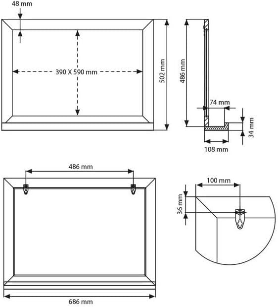 DISPLAY SALES Kreidetafel MEMO aus heller Buche 50x70 cm | Magnetische Tafel mit