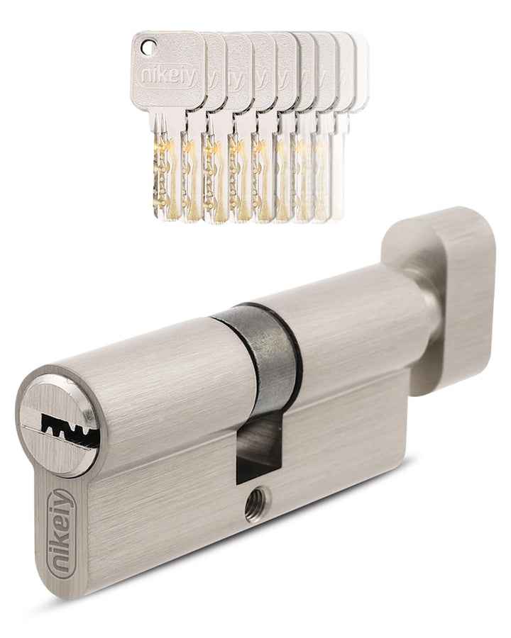 GERCAR Pro 1x Knaufzylinder 45/45 Set 1 Schliesszylinder mit Knauf inkl. 5 Schlüssel - 90 mm Türschl