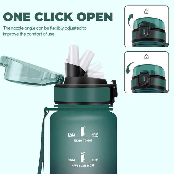 HoneyHolly Trinkflasche 1500ML, BPA-Frei, Trinkflasche Kohlensäure Geeignet, Wasserflasche Auslaufsi