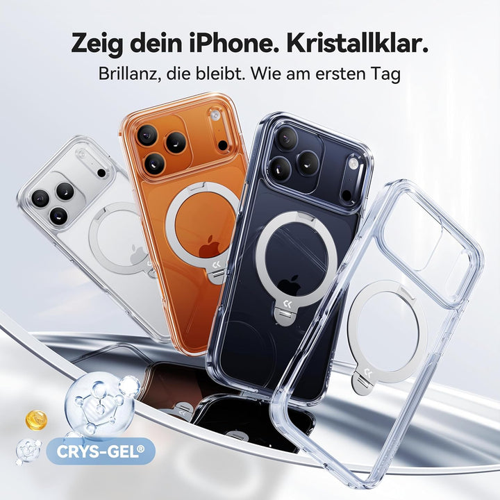 CASEKOO für iPhone 17 Pro Max Hülle für MagSafe [360 Drehständer] [Kameraschutz & Militärschutz] Sto