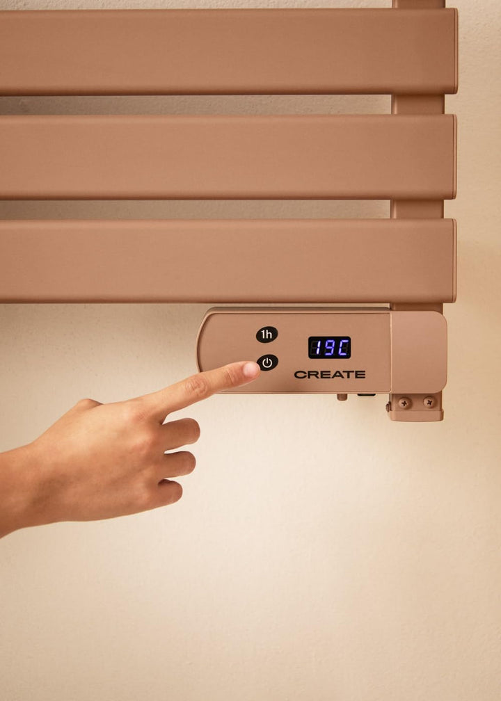 CREATE / WARM Towel 500W / Elektrischer Badheizkörper Mokka / 96,9x55x5cm / Für Boden oder Wand, Tim