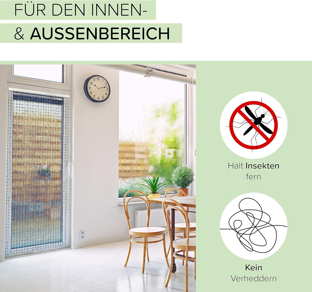 Kobolo Türvorhang Ocean Perlenvorhang - Balkon/Terrassentür - 90x200 cm