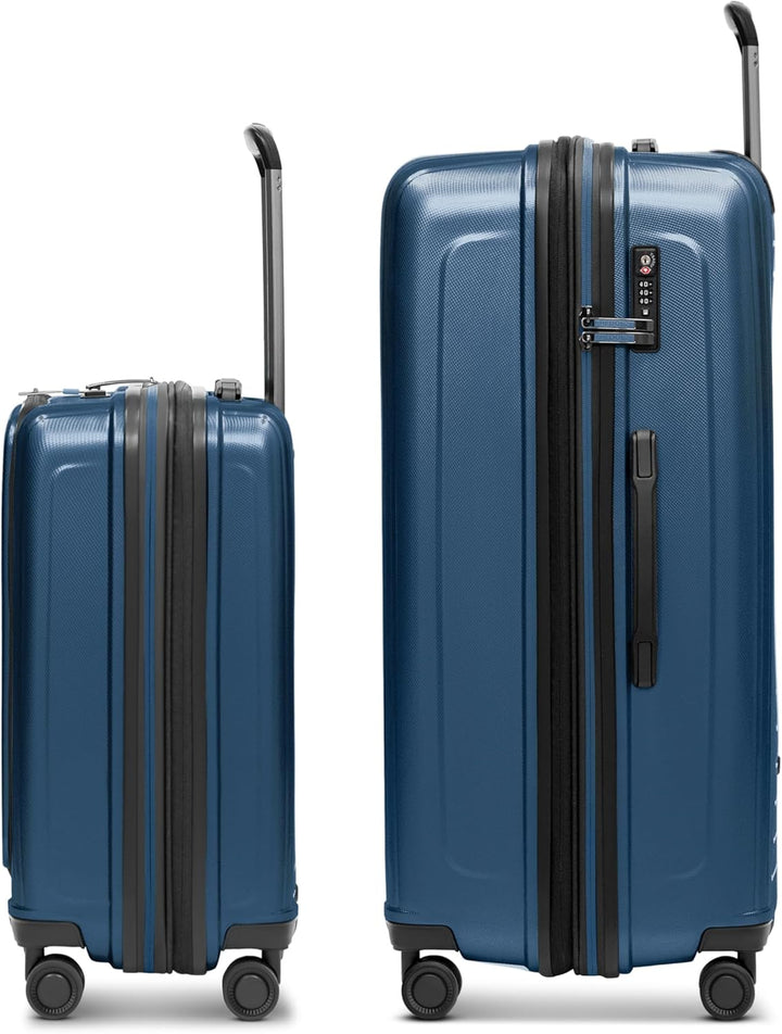 REDOLZ Hartschalen Koffer-Set 2-teilig Laptopfach L | 40 x 23 x 55 cm, 52 x 34 x 77 cm, Dehnfalte, P