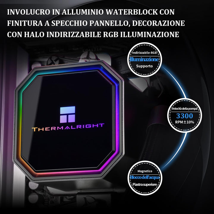 THERMALRIGHT Frozen Prism 360 Black Flüssig-CPU-Wasserkühler mit 120mm PWM-Lüfter,360 Black Cold Row