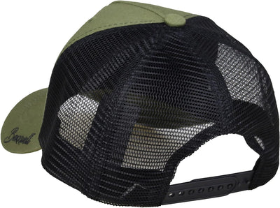 Bexxwell Trucker Cap olivgrün/schwarz mit 3D Logo-Stickerei (optimale Passform, Kappe, Black, Green,