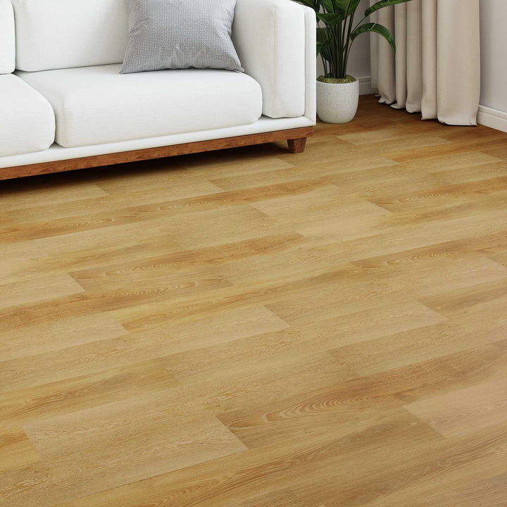 Laminatboden Goldbraun Holzwerkstoff 101 x 20 x 0,8 cm 5 Stück Klicksystem ohne Kleber für Wohnzimme