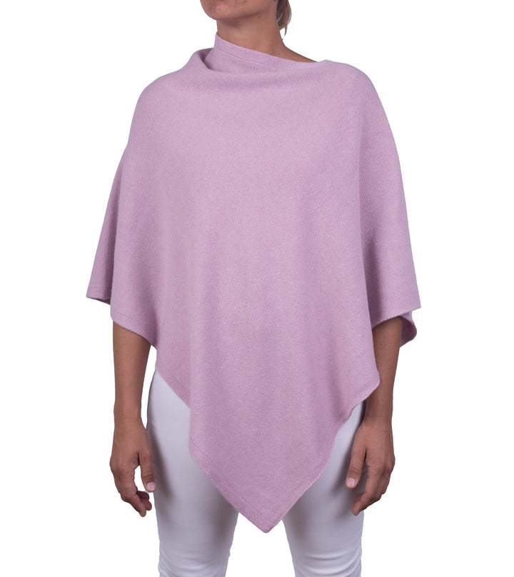 Kaschmirmischung Poncho Frau Made in Italy Merinowolle Kaschmir Schwarz Beige Weiss Blau Grau Strick