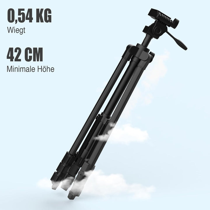 Aluminium-Stativ für Laser-Nivellierung mit 137 cm Höhe und 0,54 kg leicht, mit Blasenniveau, Schnel