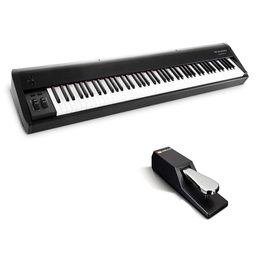 M-Audio Hammer 88 + SP-2 - USB/MIDI Keyboard Controller mit 88-Hammermechanik-Tasten + Universal Sus