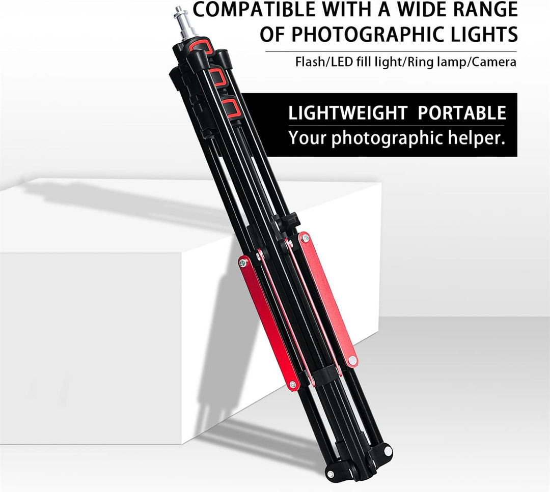 FOSOTO faltbar Lichtstativ Höhe max 192cm Kompaktes Leichtes Lichtständer aus Aluminium mit 1/4" Gew