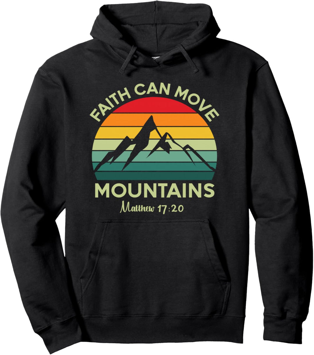 Vintage Faith Can Move Mountains Bibelvers Tee Pullover Hoodie