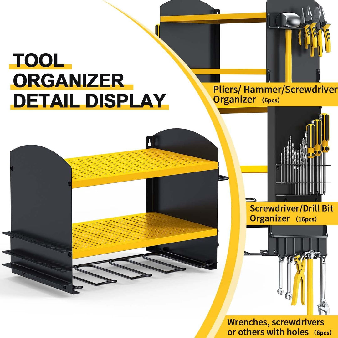 Power Tool Organizer Werkzeugspeicher bohrer Aufbewahrung Wandmontage 4 Steckplätze Heavyduty Elektr