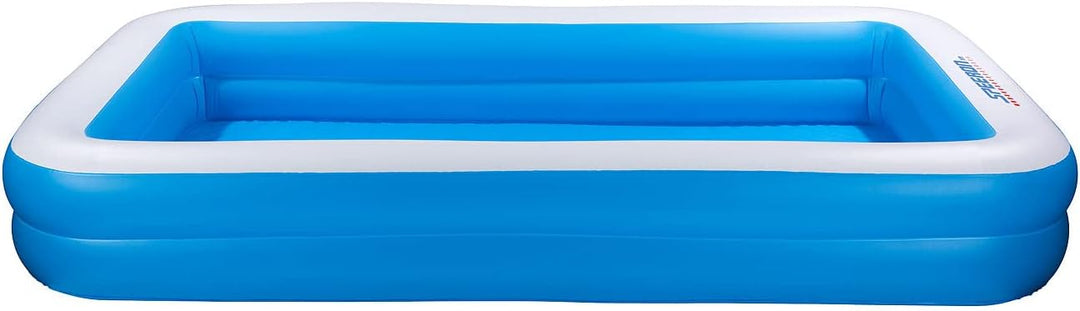 Speeron Swimmingpool: Aufblasbares Jumbo-Planschbecken, 305 x 183 x 51 cm, blau-weiss (Pools, Kinder