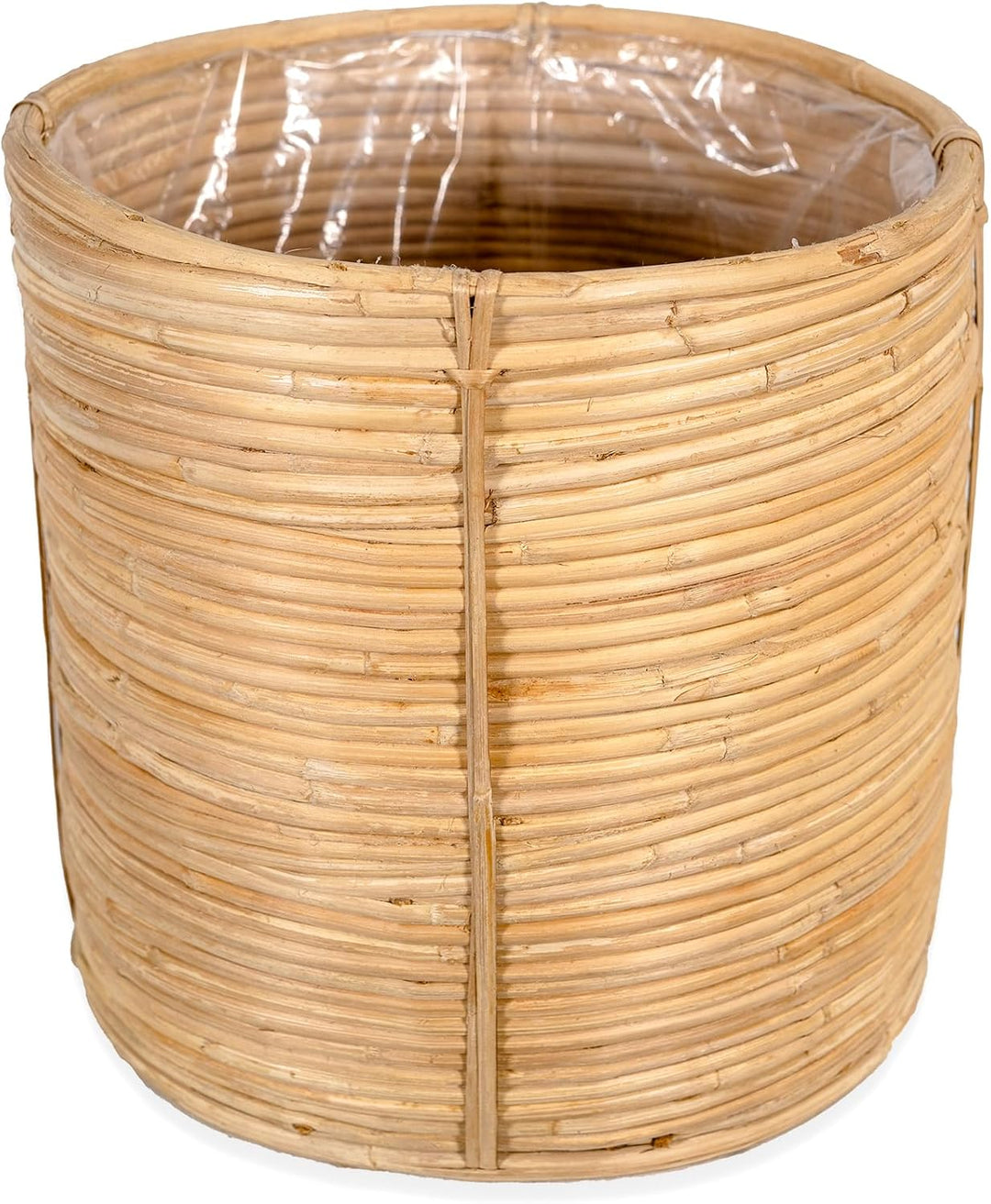 DARO DEKO Rattan Korb Topf 3er Set rund Blumentopf geflochten Aufbewahrungskorb Übertopf Blumenkorb,