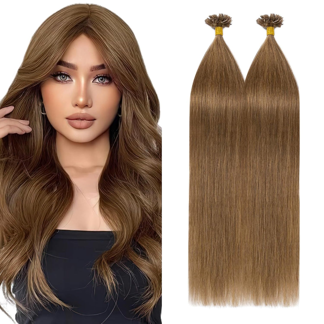 Extensions Echthaar Bondings Haarverlängerung Glatt Natürlich Weich Haarteil Keratin U Tip 1 Gramm/S