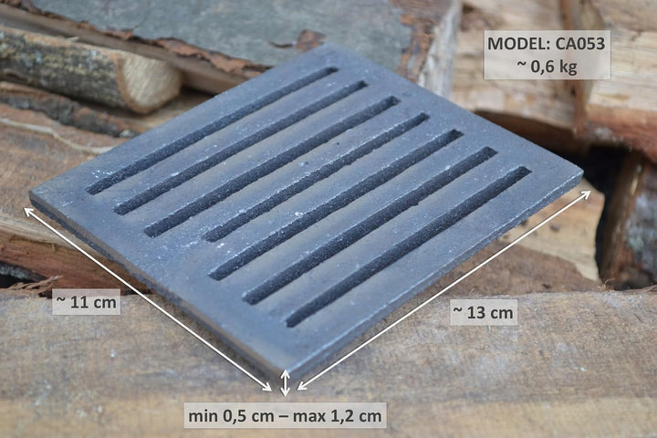 SEZAM 13 x 11 cm Gussrost Ofenrost Ascherost Gussrost verschiedene Durchmesser, Kaminrost passend Ka