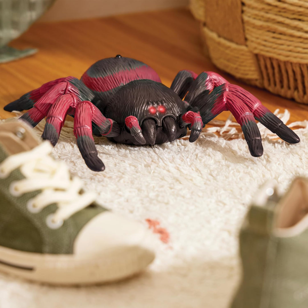 Terra Ferngesteuerte Spinne Rot – RC Vogelspinne mit leuchtenden LED Augen und Fernbedienung – Taran