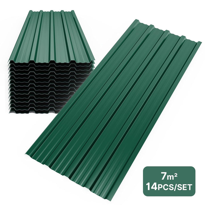 Mondeer Set of 14 Metal Trapezoidal Sheet, Corrugated Sheet for Roof, Roof Sheets, Trapezoidal Sheet