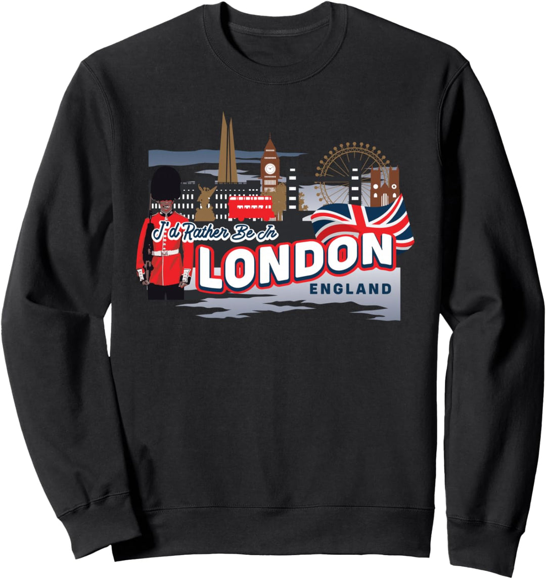 Ich wäre lieber in London England Vintage Souvenir Sweatshirt