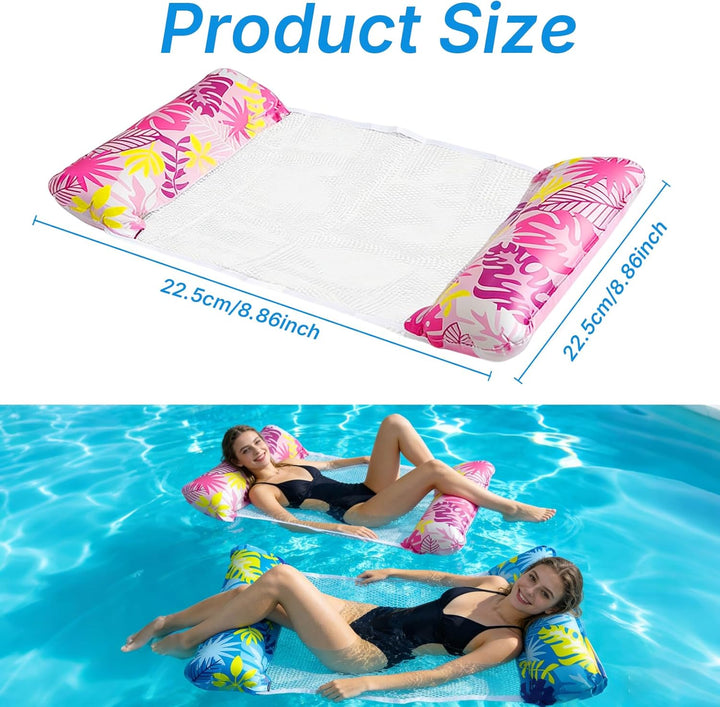 Luftmatratze Pool 2er Set, Wasserhängematte mit Netz für Jungen und Mädchen, Luftmatratze Wasser für