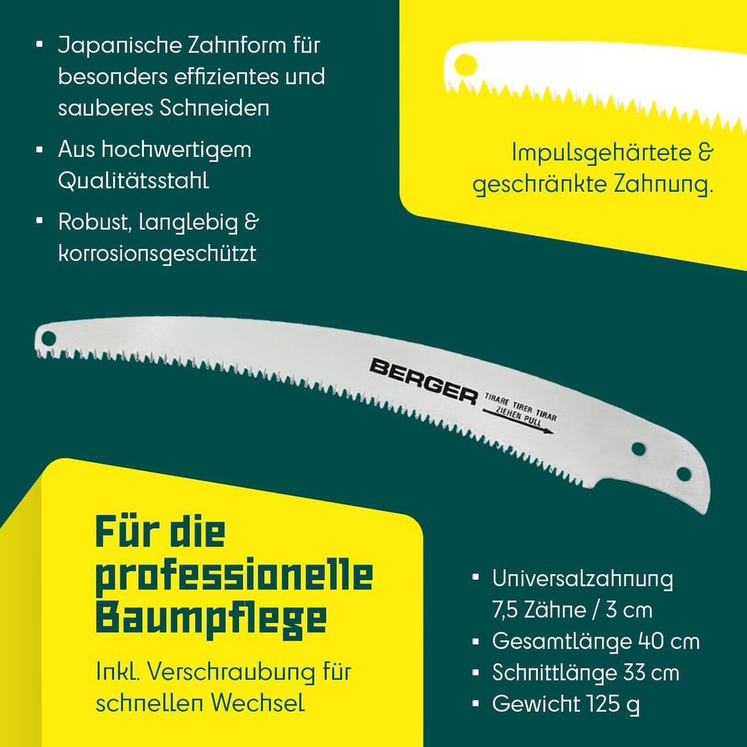 Berger Ersatzsägeblatt 93912 für ArboRapid Aufsatzsäge 63912, Original Ersatzteil 39 x 5 x 1 cm, 39