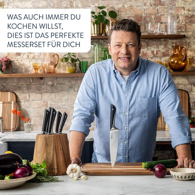 Jamie Oliver by Tefal K26715 Santokumesser 16,5 cm | hohe Schneideleistung | unverwechselbares Desig