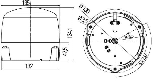 HELLA - LED-Rundumkennleuchte - RotaLED - 12/24V - blau - geschraubt - Kabel: 200mm - Menge: 1 - 2RL