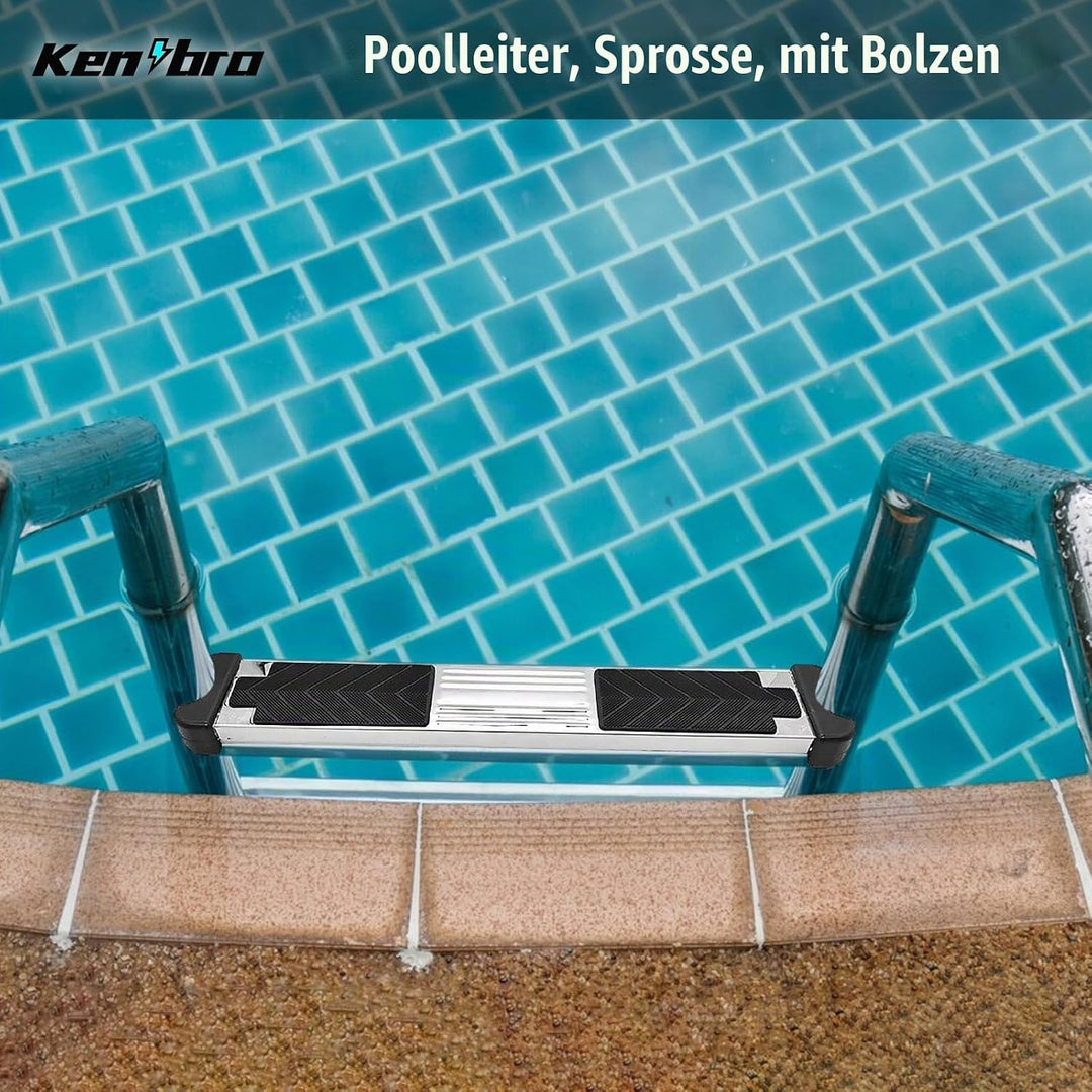 304 Edelstahl Poolleiter Ersatzstufe mit Rutschfestem Gummipolster Schwimmbadleitern Pedale mit Schr