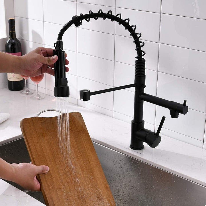 AIMADI Wasserhahn Küche Schwarz Mischbatterien Küchenarmatur mit Brause Ausziehbar Spültischarmatur