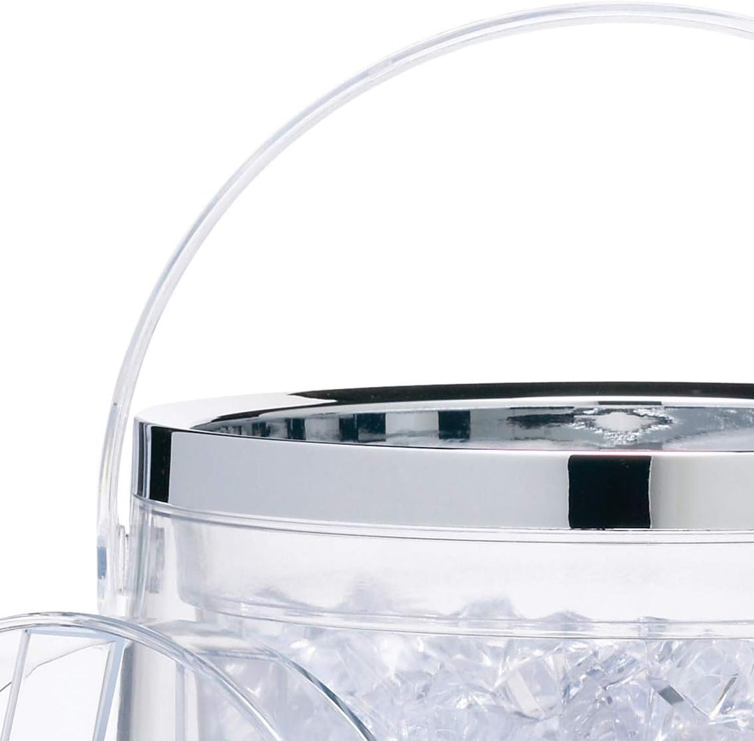 BarCraft Isolierter Eiskübel mit Deckel und Zangen in Geschenkbox, Kunststoff, 2,5 Liter