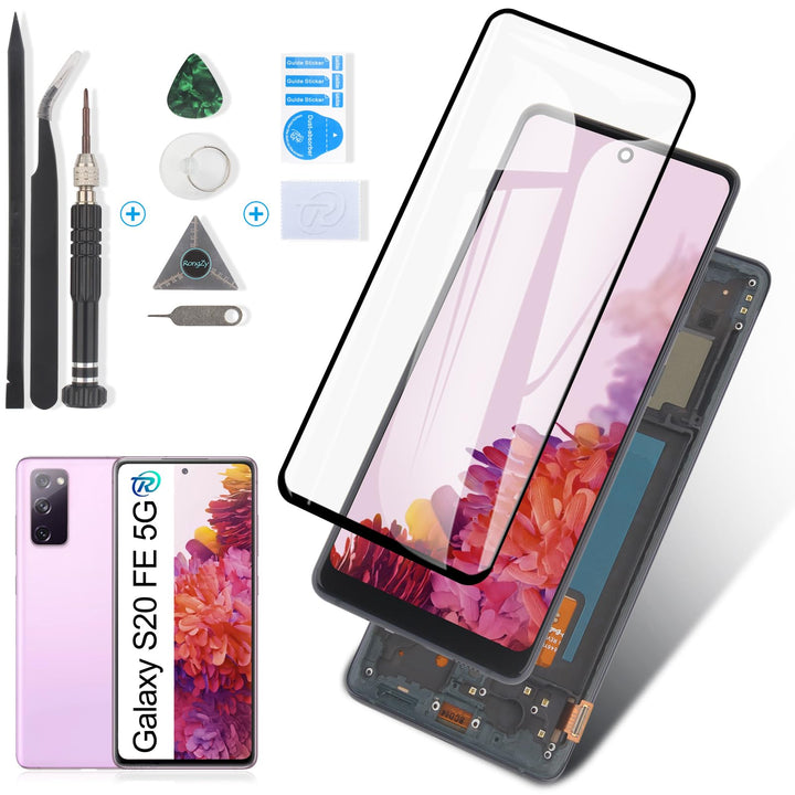 RongZy Display für Samsung Galaxy S20 FE/S20 FE 5G LCD Bildschirmersatz Digitizer Touchscreen Montie