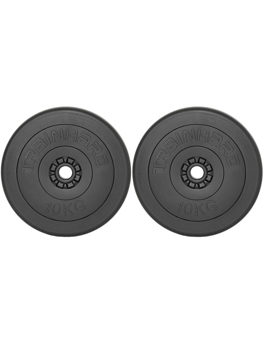 TrainHard Hantelscheiben Set 20-30 kg Gewichte aus Kunststoff Zement Gesamtgewichte mit 30/31 mm Boh