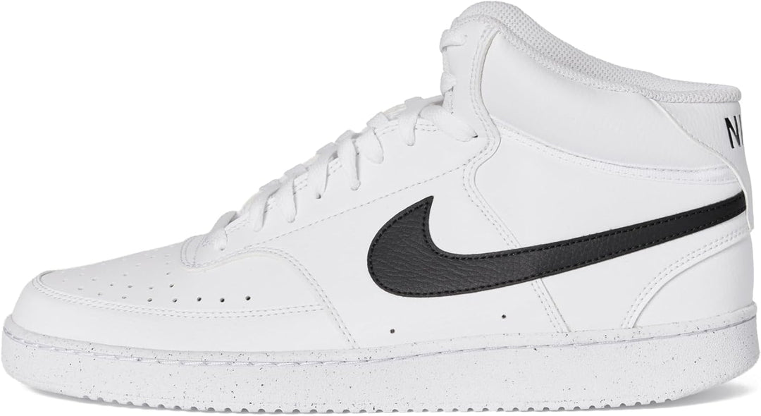 Nike Herren Court Vision Mid Nn Sneaker 44 EU White Black White, 44 EU White Black White