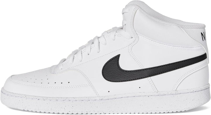 Nike Herren Court Vision Mid Nn Sneaker 44 EU White Black White, 44 EU White Black White