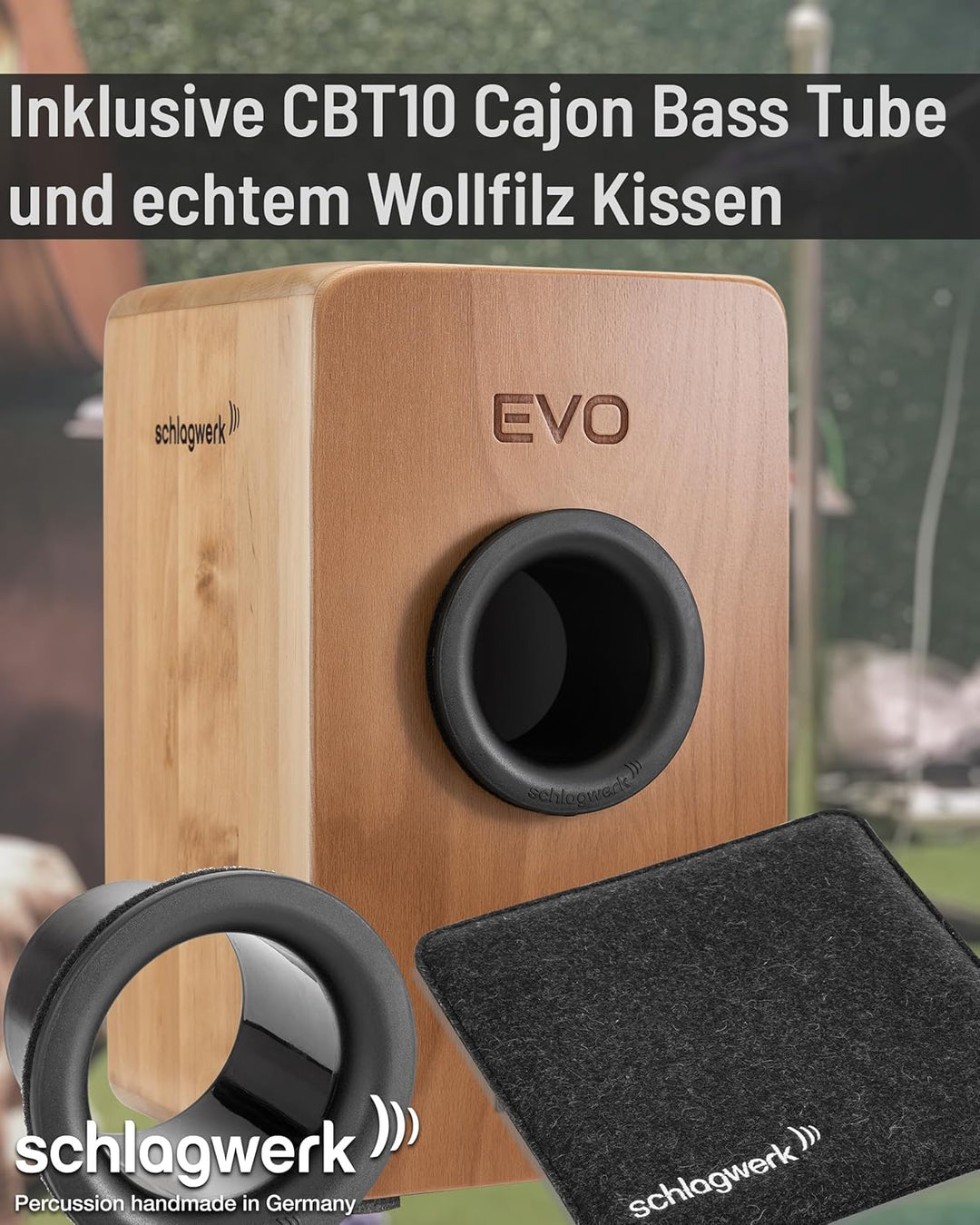 Schlagwerk Cajon, Schwarz (CP5901)