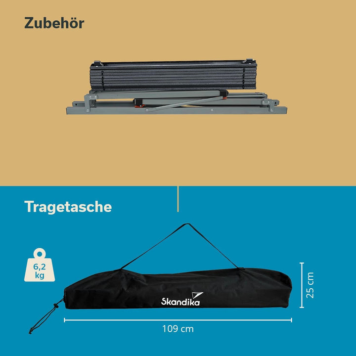 Skandika Aluminium Klapptisch Maikku | Alu Campingtisch für 6 Personen, 80 kg Traglast, 107 x 70 x 7