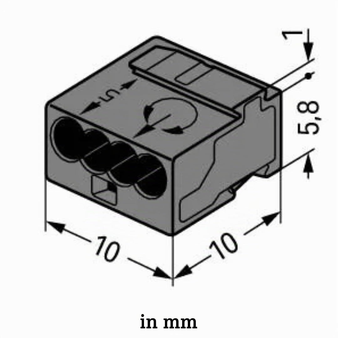 WAGO Verbindungsklemmen 243-204 | 4 Leiter, bis 0,8 mm, 100 Stück, MICRO Verbindungsdosenklemme für