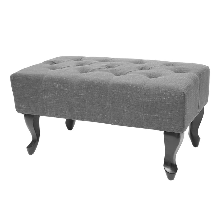 Mendler Ottomane Chesterfield, Sitzhocker Fussablage Hocker, wasserabweisend Stoff/Textil 39x77x47cm
