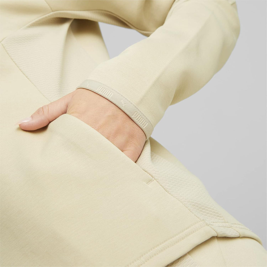 PUMA Damen evoStripe Hoodie mit durchgehendem Reissverschluss XSGranola Beige