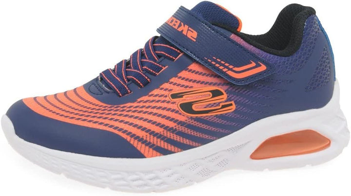 Skechers Jungen 403930l Nvor Sneaker 28 EU Navy Synthetic Orange Textile Black Trim, 28 EU Navy Synt