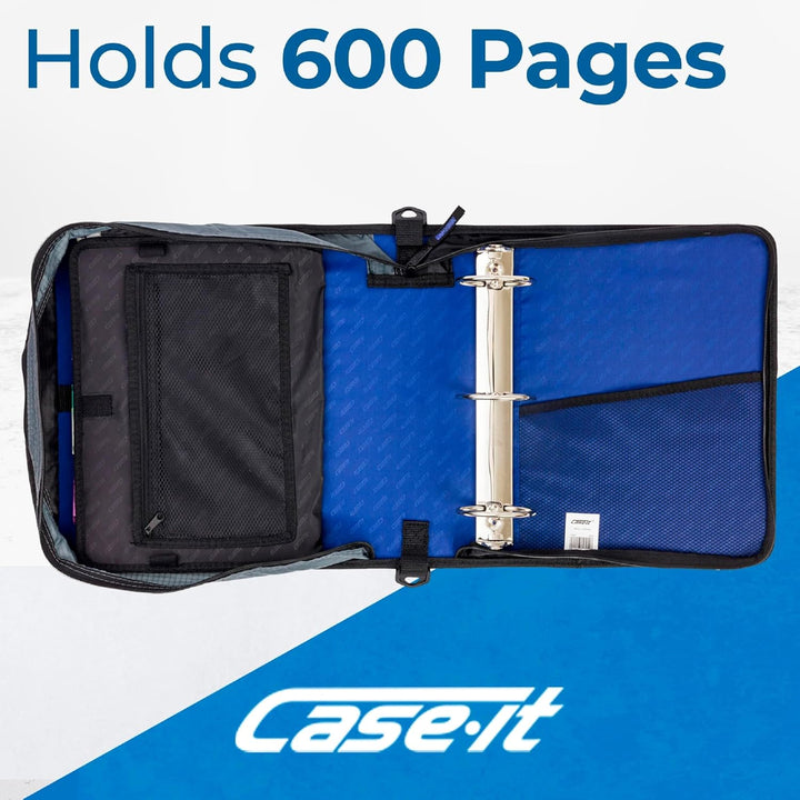 Case-it The Mighty D-146 Ordner mit Reissverschluss – 7,6 cm O-Ringe – 5 farbige Registerkarten – me