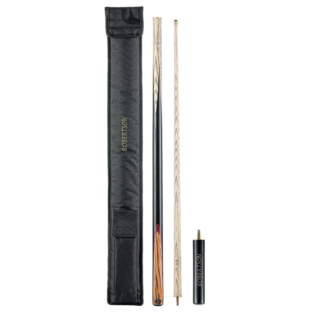 Robertson Snookerqueue, 3 Modelle, Profi Snooker Cue 2-teilig mit Verlängerung, Eschenholz, 9 mm Tip